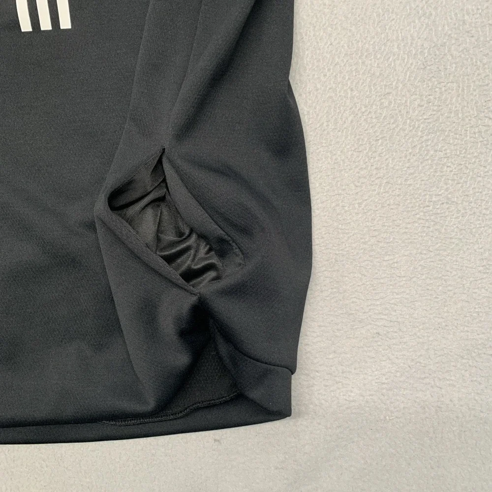 Adidas Mens Response 1/4 Zip Black Sweatshirt Large Wicking Quick Dry Activewear - Picture 9 of 14